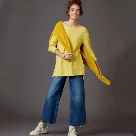 Anthropologie Maeve Devine Yellow Tunic Top Size XL - Picture 2 of 10